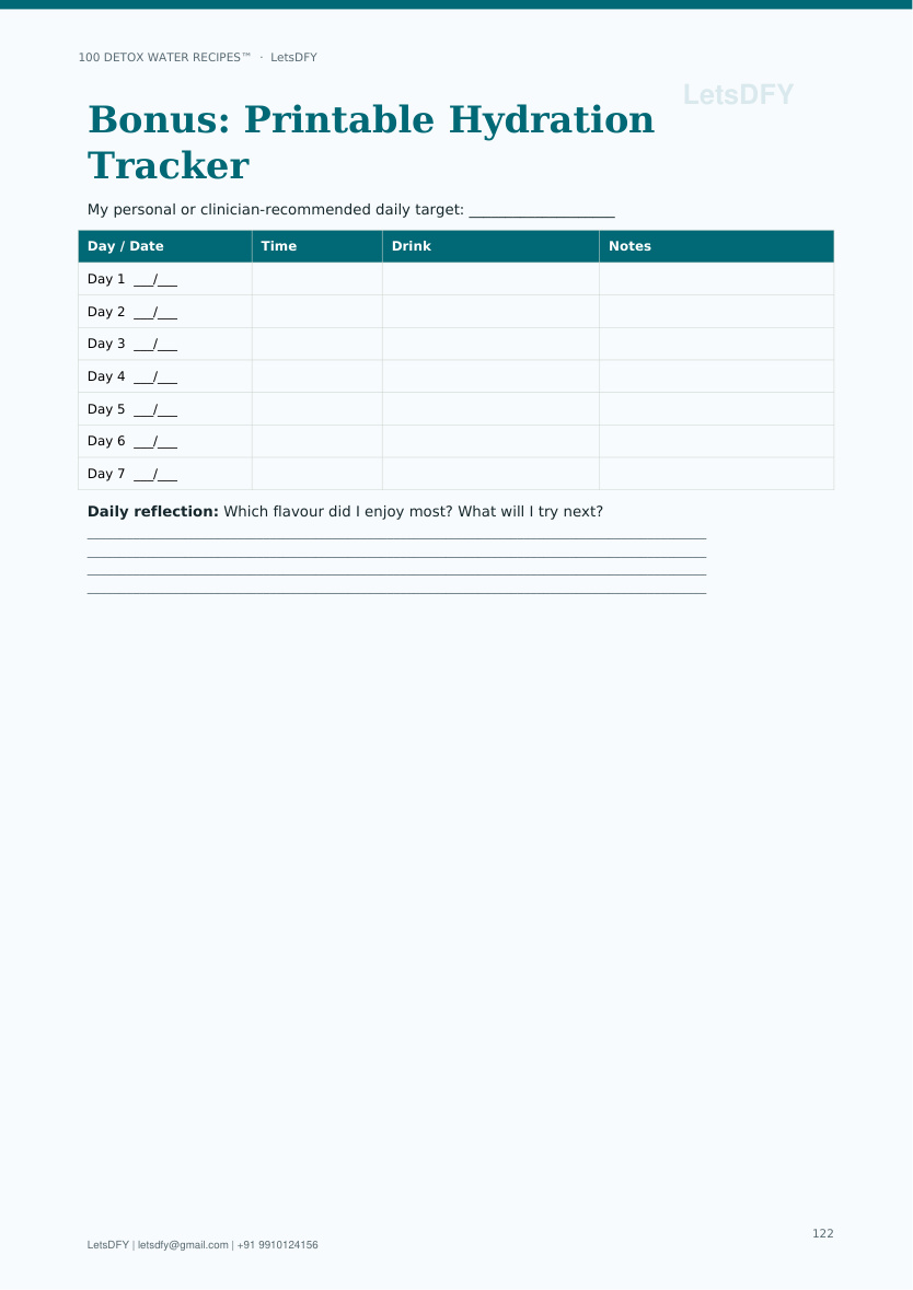 Ebook page: Hydration tracker